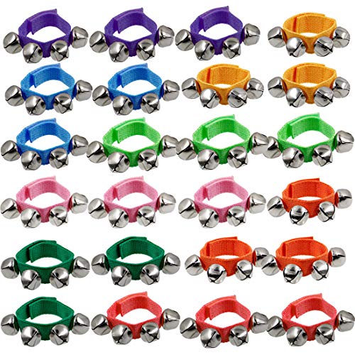 Happy Trees Band Wrist Bells 9 Wrist Shaking Jingle Bells Adjustable Ankle Bell 24 Pcs - Image 1