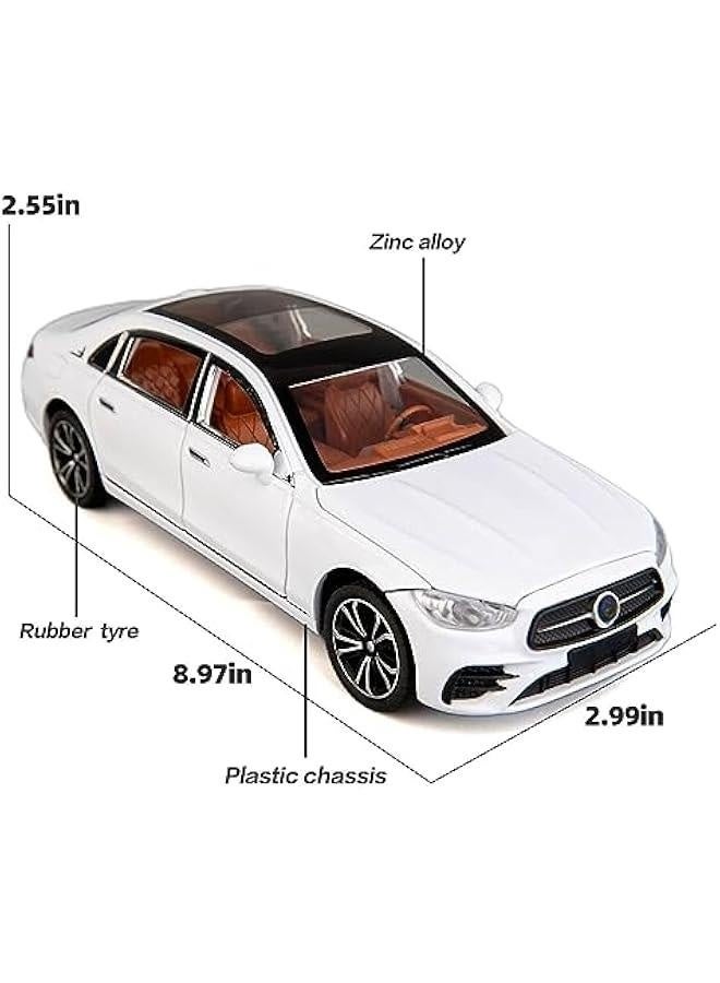 1/24 Benz E300 Model Car,Zinc Alloy Pull Back Toy Diecast Toy Cars with Sound and Light for Kids Boy Girl Gift(White) - Image 3