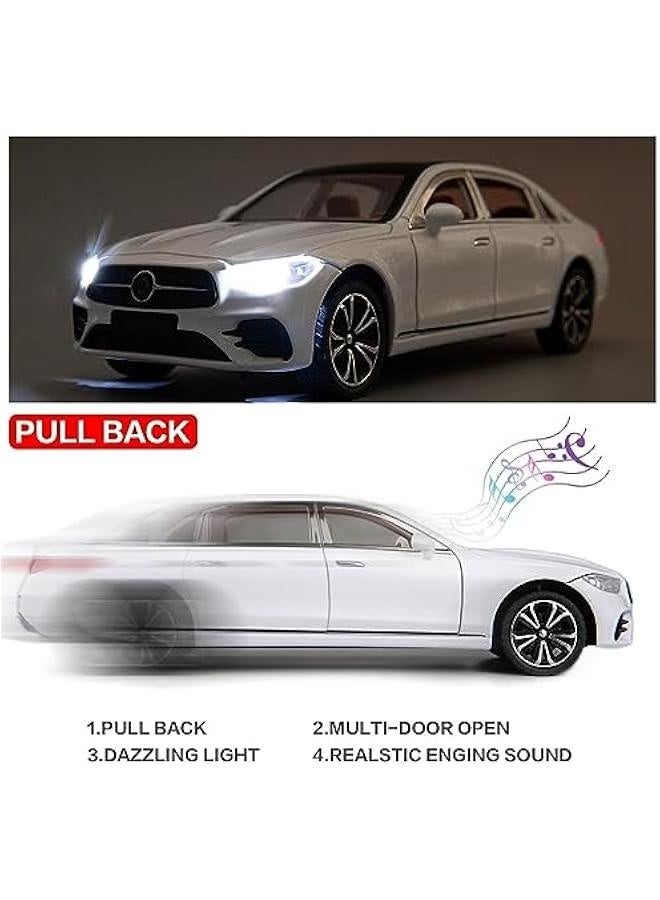 1/24 Benz E300 Model Car,Zinc Alloy Pull Back Toy Diecast Toy Cars with Sound and Light for Kids Boy Girl Gift(White) - Image 5