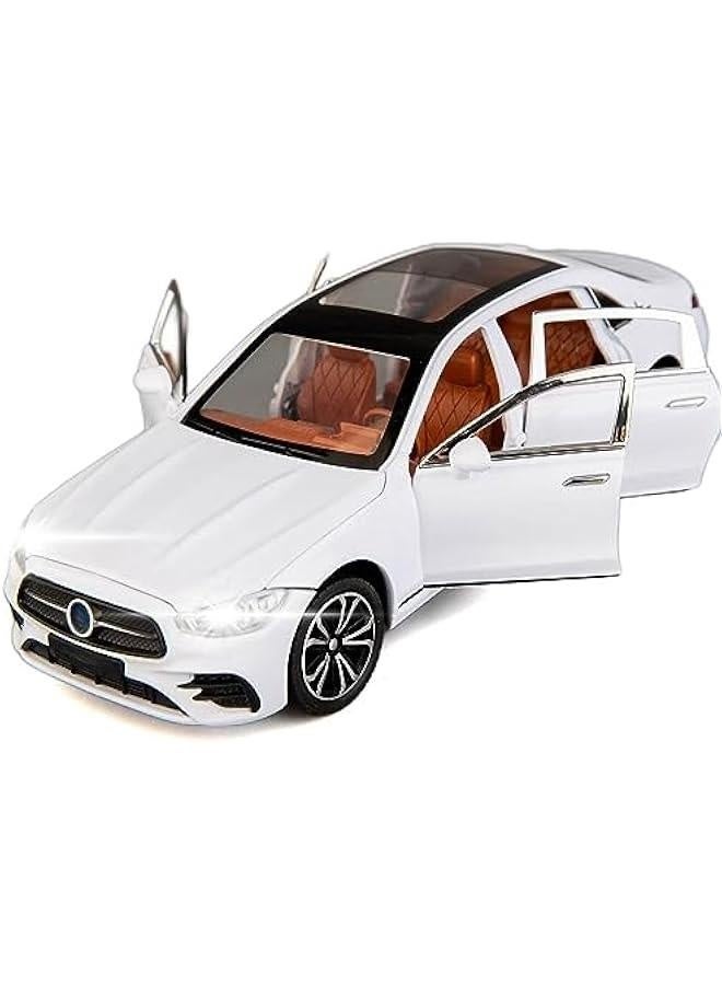 1/24 Benz E300 Model Car,Zinc Alloy Pull Back Toy Diecast Toy Cars with Sound and Light for Kids Boy Girl Gift(White) - Image 1