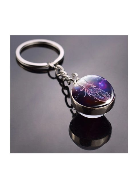 1 pc Multi-purpose Key Chain Portable Alloy 12 Constellation Pattern Keyring Keychain for Daily Use