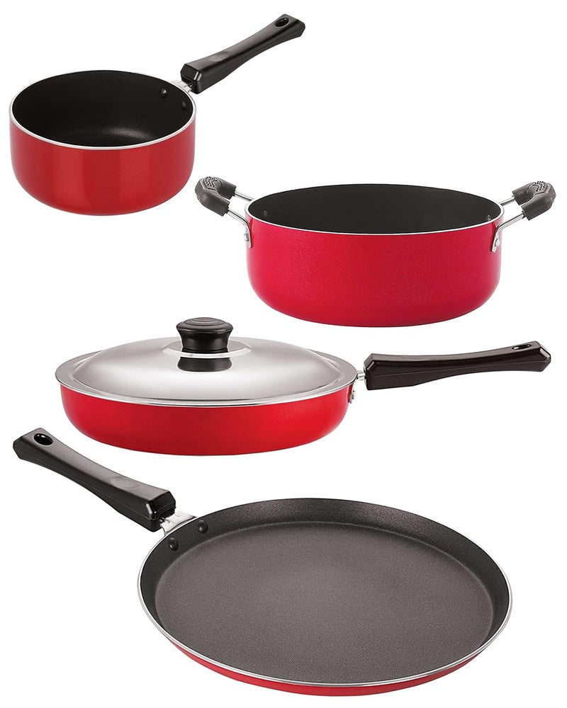 Nirlon Nirlon Odor Free 3 Layer Non Stick Coating Cookware Gift Item Set of 4 Pieces with Bakelite Handle FT12_FP11_SPM_CS24  - Image 1