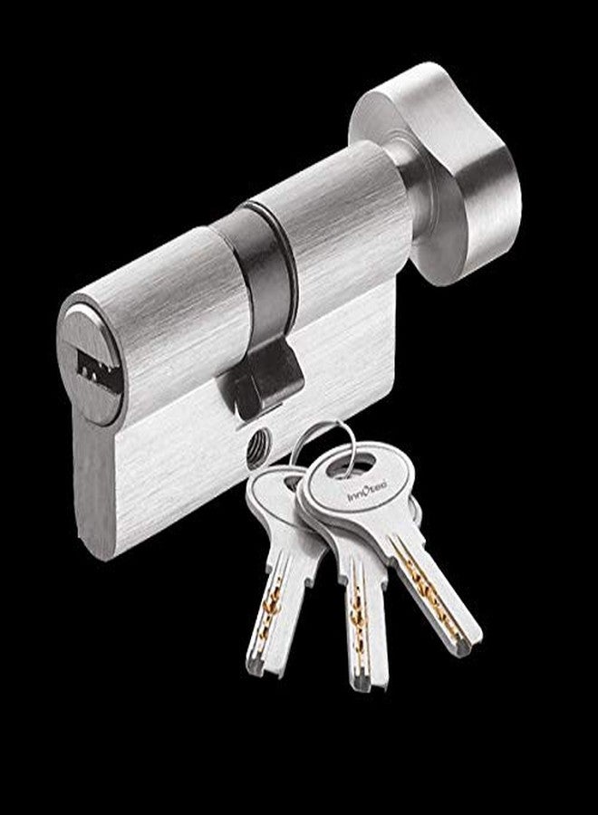 Crust Premium Brass Made Mortise Cylinder Lock 60 mm with 3 Keys (one Side Key and Knob) - Image 1