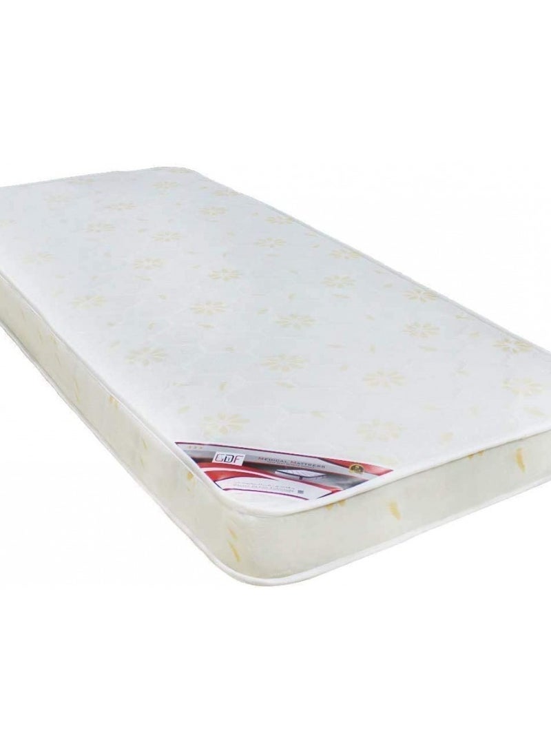 Comfy مرتبة طبية مسطحة مريحة مفردة 190 × 90 × 10 سم مع قماش قطن محبوك أبيض - Image 2