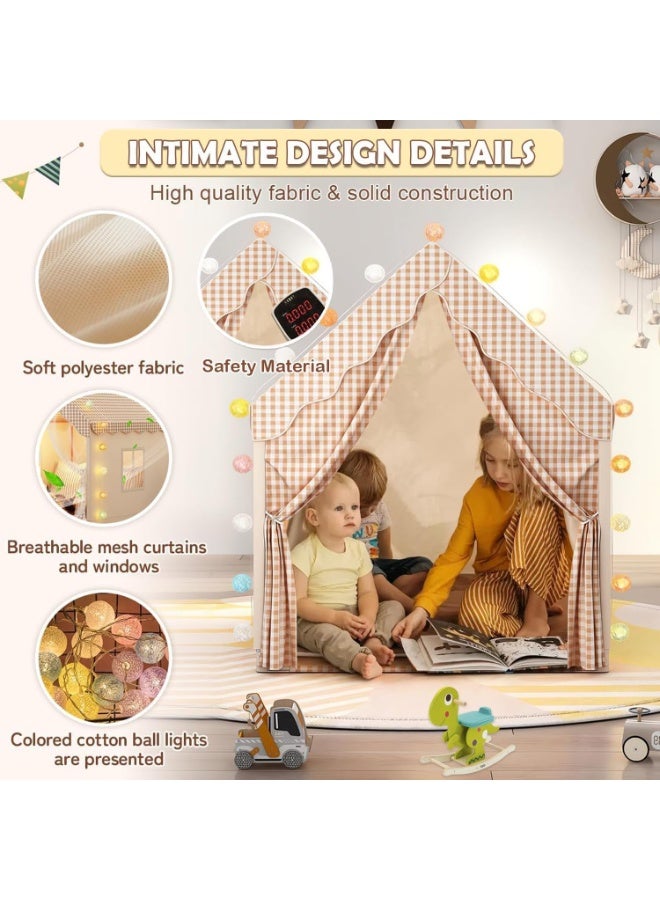 Large Kids Tent House Indoor Outdoor,Toddler Play Tent With Birthday Party Decoration,Play house for Baby Princess Castle Tent, Kids Indoor Room Toys for Girls Boys (grey 2) - Image 4