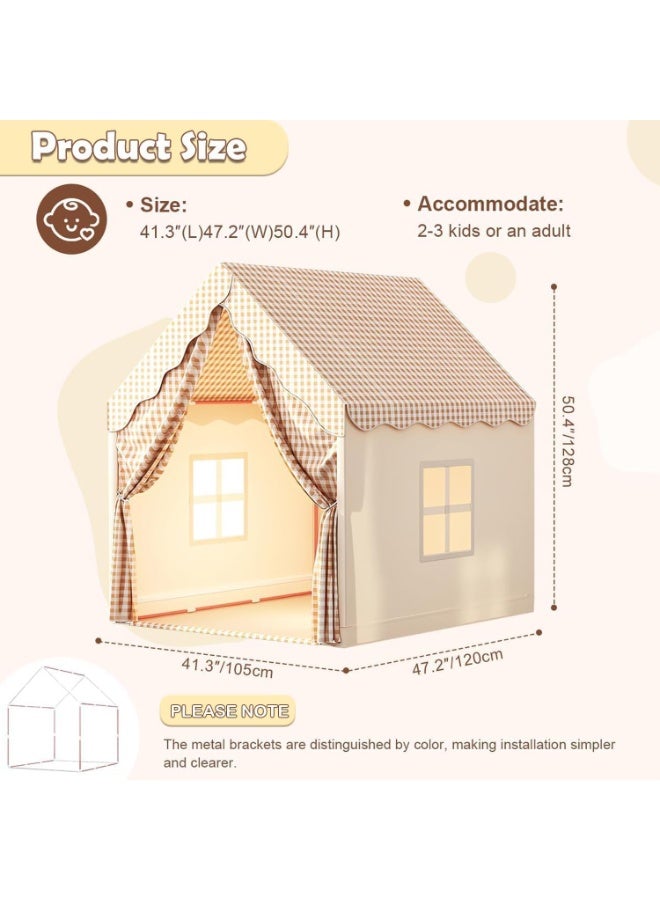 Large Kids Tent House Indoor Outdoor,Toddler Play Tent With Birthday Party Decoration,Play house for Baby Princess Castle Tent, Kids Indoor Room Toys for Girls Boys (grey 2) - Image 3