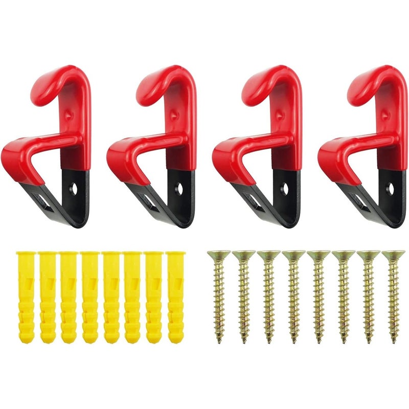 Wheel Display Hooks Pack Of 4 For Hanging Rims On Wall Solid Steel With Soft Plastic Coating - Image 1