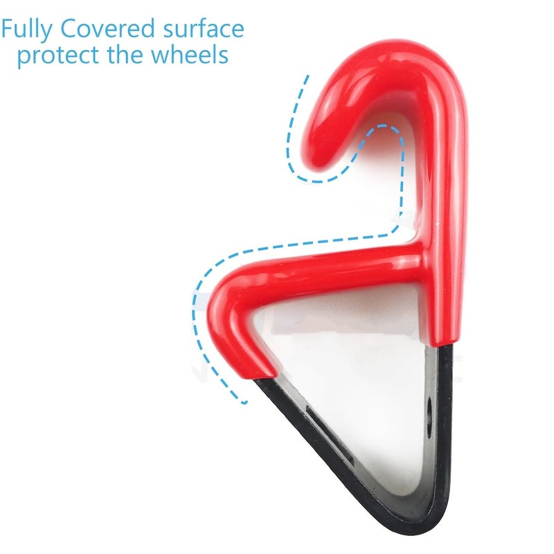 Wheel Display Hooks Pack Of 4 For Hanging Rims On Wall Solid Steel With Soft Plastic Coating - Image 2