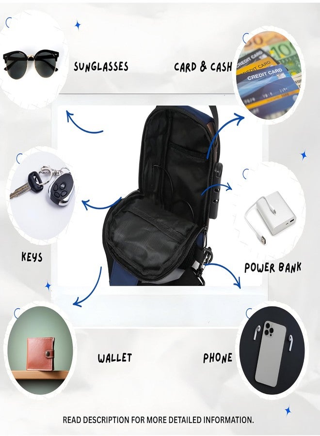 ASTER APPARELS Waterproof Polyester Slim Unisex Crossbody Sling Bag Chest Backpack Men's Shoulder Bag, Leisure Travel Handbag, Hard Shell Anti-Theft Chest Bag (Black) - Image 3
