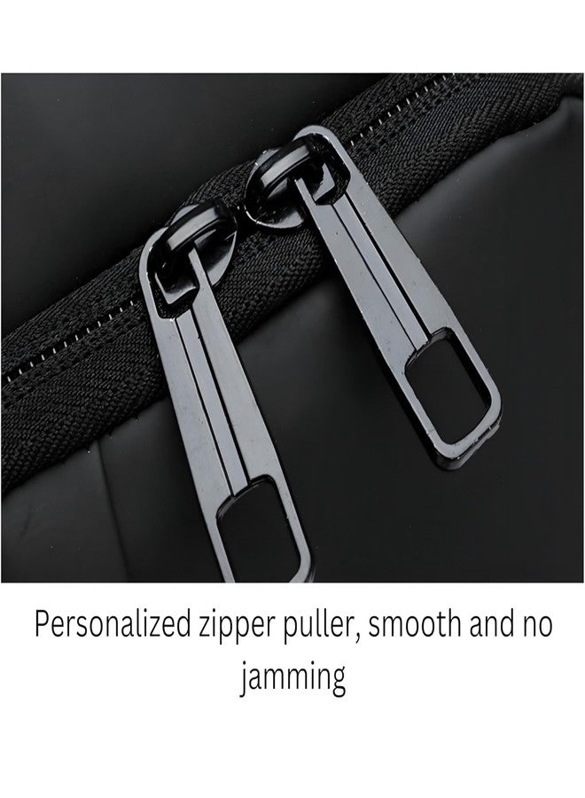 ASTER APPARELS Waterproof Polyester Slim Unisex Crossbody Sling Bag Chest Backpack Men's Shoulder Bag, Leisure Travel Handbag, Hard Shell Anti-Theft Chest Bag (Black) - Image 5