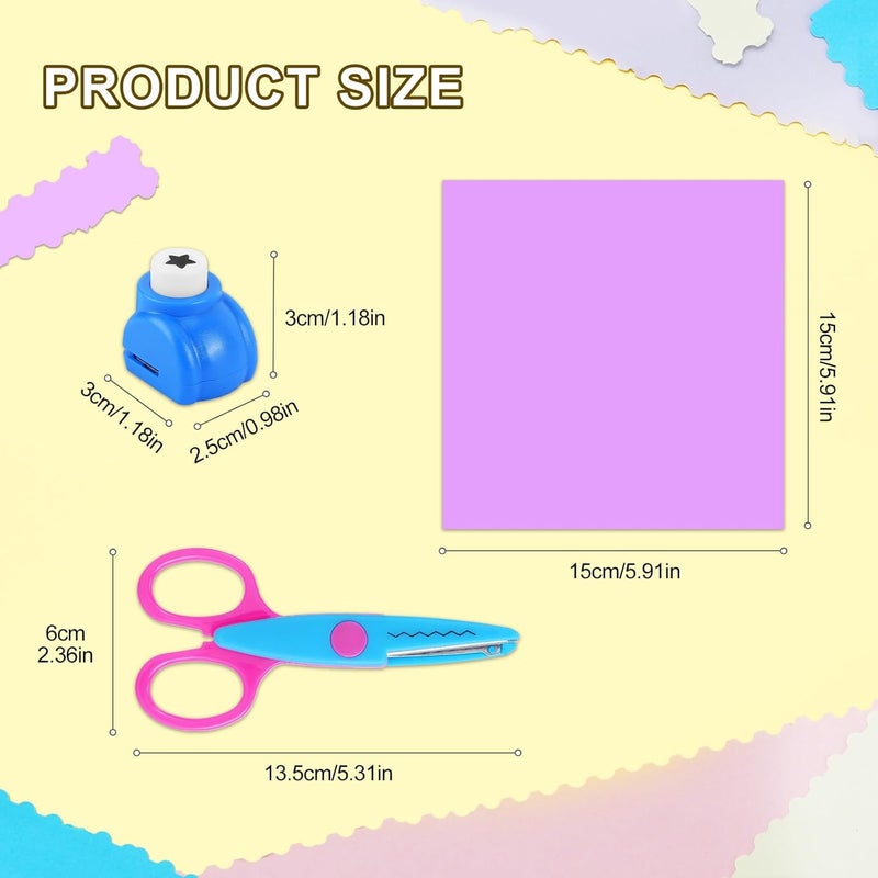 UCEC 42 Pack Craft Scissors Decorative Edge, Hole Punch Shapes Craft, Cardstock Paper for DIY Art, Crafts, Scrapbook, Card Making, School Supplies - Image 4