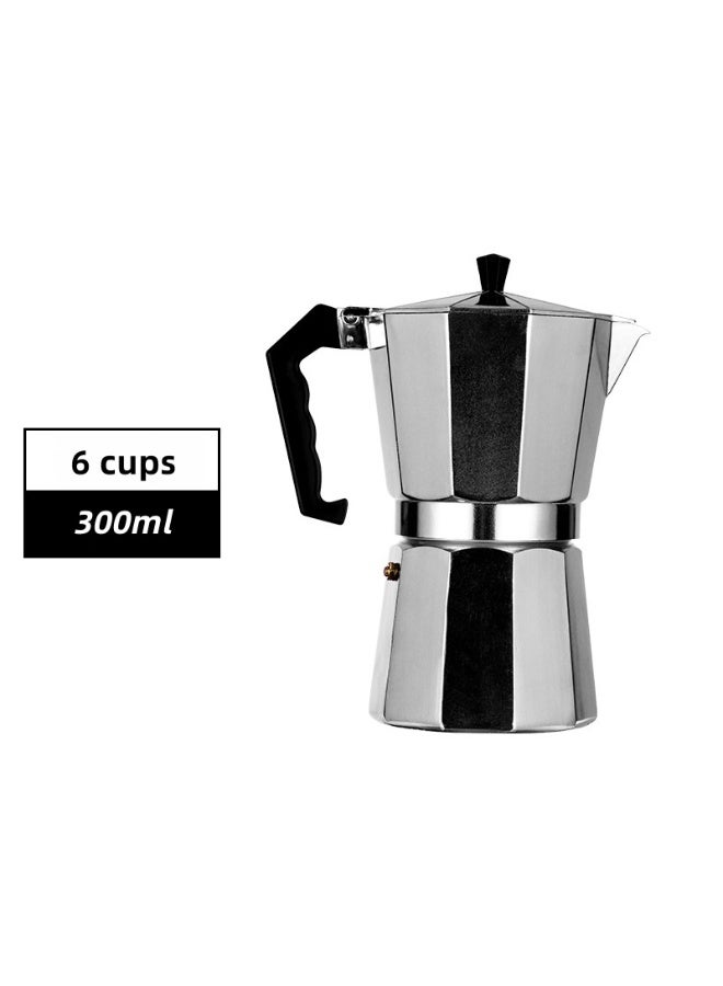 Moka Espresso Percolator Coffee Maker Silver 9 x 9 x 18.5cm - Image 1