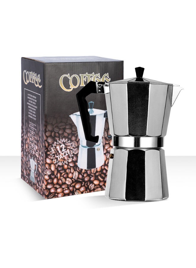 Moka Espresso Percolator Coffee Maker Silver 9 x 9 x 18.5cm - Image 5