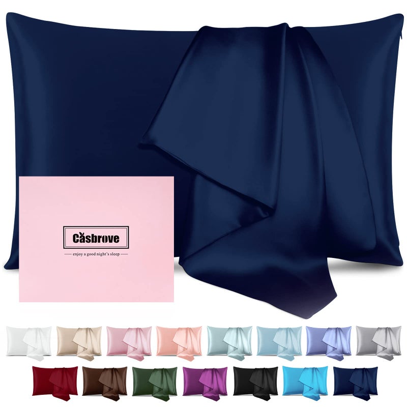Silk Pillowcase for Hair and Skin Mulberry Silk Pillowcase Soft Breathable Smooth Both Sided Natural Silk Pillowcase with Zipper Beauty Sleep Silk Pillow Case 1 Pack for GiftStandardTeal Blue