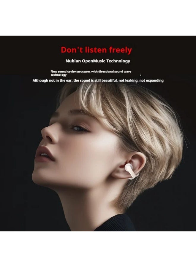 Nubia LiveClip Wireless Bluetooth Ear Clip AI Bone Conduction Open-Ear Music Headphones, White - Image 5