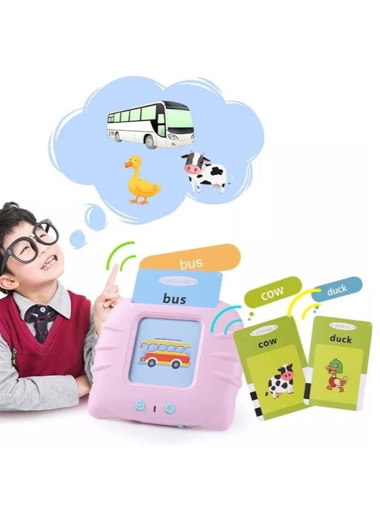 Generic - 112 Talking Flash Cards Learning Reading Cards for Kids Arabic and English Words with Speak English and Arabic Words for Preschool Electronic Flash Cards for Early Reading, 224 Sounds USB Rechargeable Learning Device, 112 Cards - Educational Card Reading Game for Kids - Flash Cards for Early Language Learning, Fun Learning Device for Toddlers Ages 1-6, Rechargeable Device - Learning Reading Games with Talking Flash Cards English Word Learning Device for Little Boys and Girls, Reading Machine and 112 Spelling Cards for Preschoolers Ages 2-8 - Suitable Gift for Toddlers Girls and Boys - Image 1