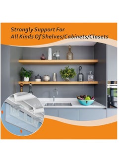 KASTWAVE 24 Pcs Punch Free Shelf Support Pegs,Self Adhesive Shelves Clips for Kitchen Cabinet Book Shelves-Strong Partition Holders Pin for Closet Brackets Clapboard Layer-Load Bearing 60 Pounds  - Image 4