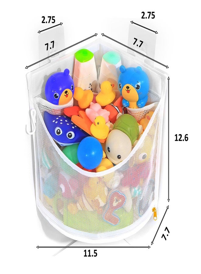 KPH Bath Toy Organizer, Large Capacity Corner Hanging with Mesh bath toy storage, Quick Drying - Image 5