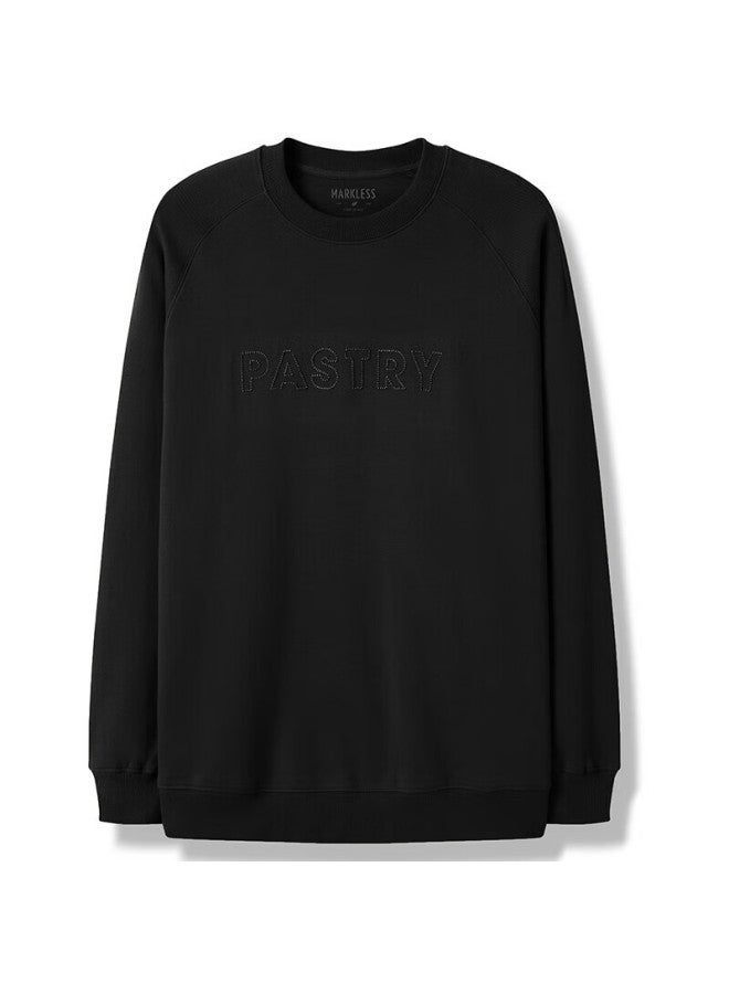 Markless Men's Sweatshirt Autumn Winter Loose Fit Crew Neck Casual Raglan Sleeve Trendy Jacket Wyb3403m Black L - Image 4