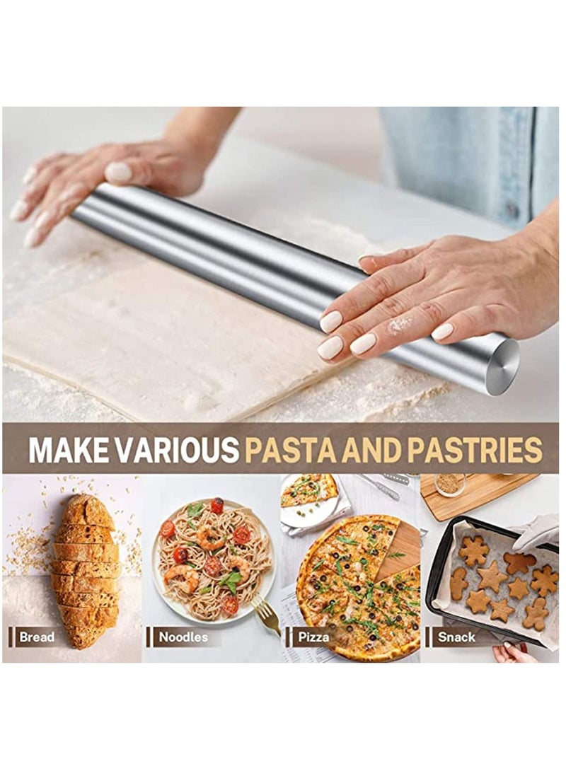 كاست ويف شوبك ، دبوس فرنسي 14 بوصة للخبز ، 304 أسطوانة من الفولاذ المقاوم للصدأ مقاس 14 بوصة تصميم مدبب خفيف الوزن ، سهل اللف ، غير لاصق ، لأفضل قشرة فطيرة ، بسكويت ، باستا ، عجينة بيتزا ، أقراص سكرية - Image 2