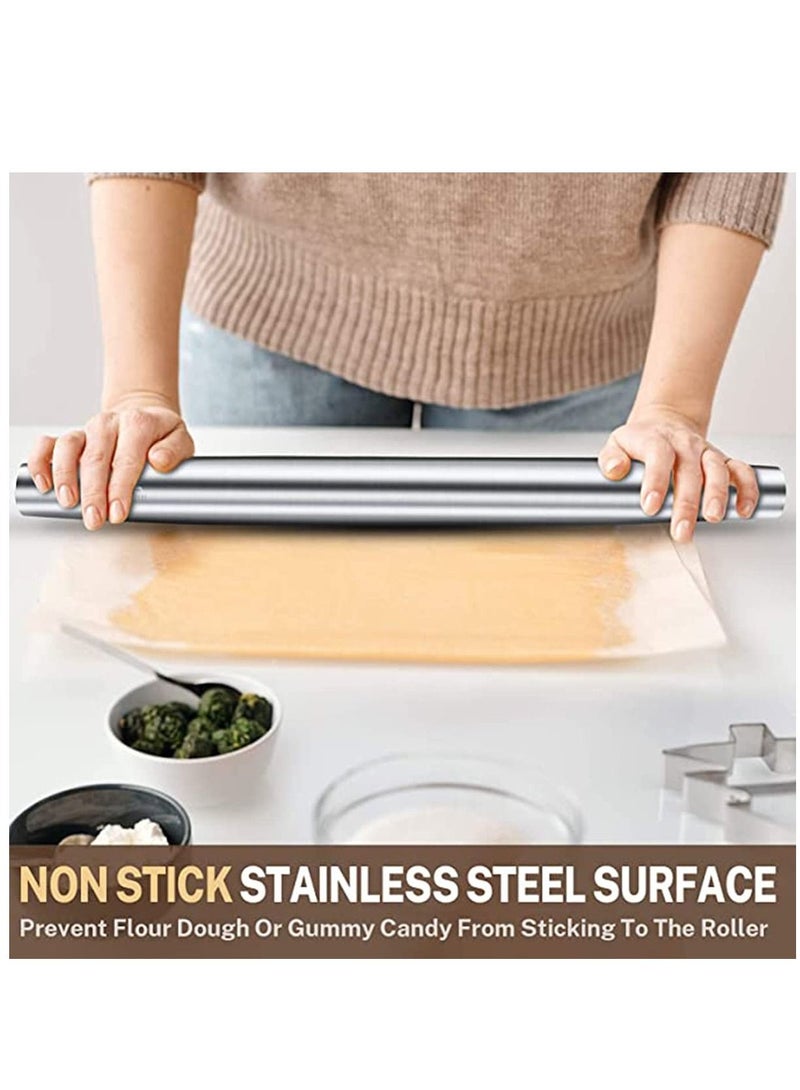 كاست ويف شوبك ، دبوس فرنسي 14 بوصة للخبز ، 304 أسطوانة من الفولاذ المقاوم للصدأ مقاس 14 بوصة تصميم مدبب خفيف الوزن ، سهل اللف ، غير لاصق ، لأفضل قشرة فطيرة ، بسكويت ، باستا ، عجينة بيتزا ، أقراص سكرية - Image 5