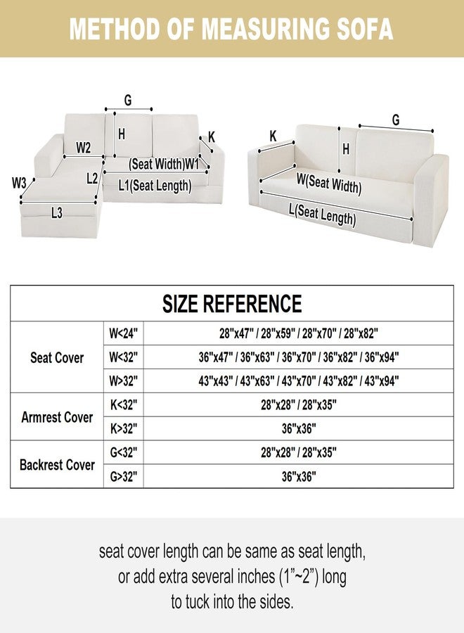 vctops Geometric Jacquard Plush Sofa Couch Covers Farmhouse Neutral Non Slip Sectional Couch Cover Soft Warm Sofa Slipcover for Dogs, Children, Pets Furniture Protector (Cream,28"x70") - Image 3