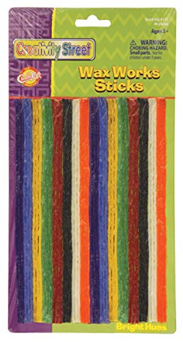 Chenille Kraft Creativity Street 4170 Wax Works Strips Bright Hues Colors 48 Pieces (CKC4170) - Image 1