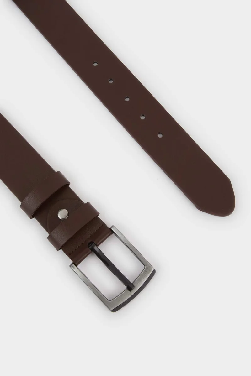 ديفاكتو Man Rectangle Clasp Faux Leather Jean Belt