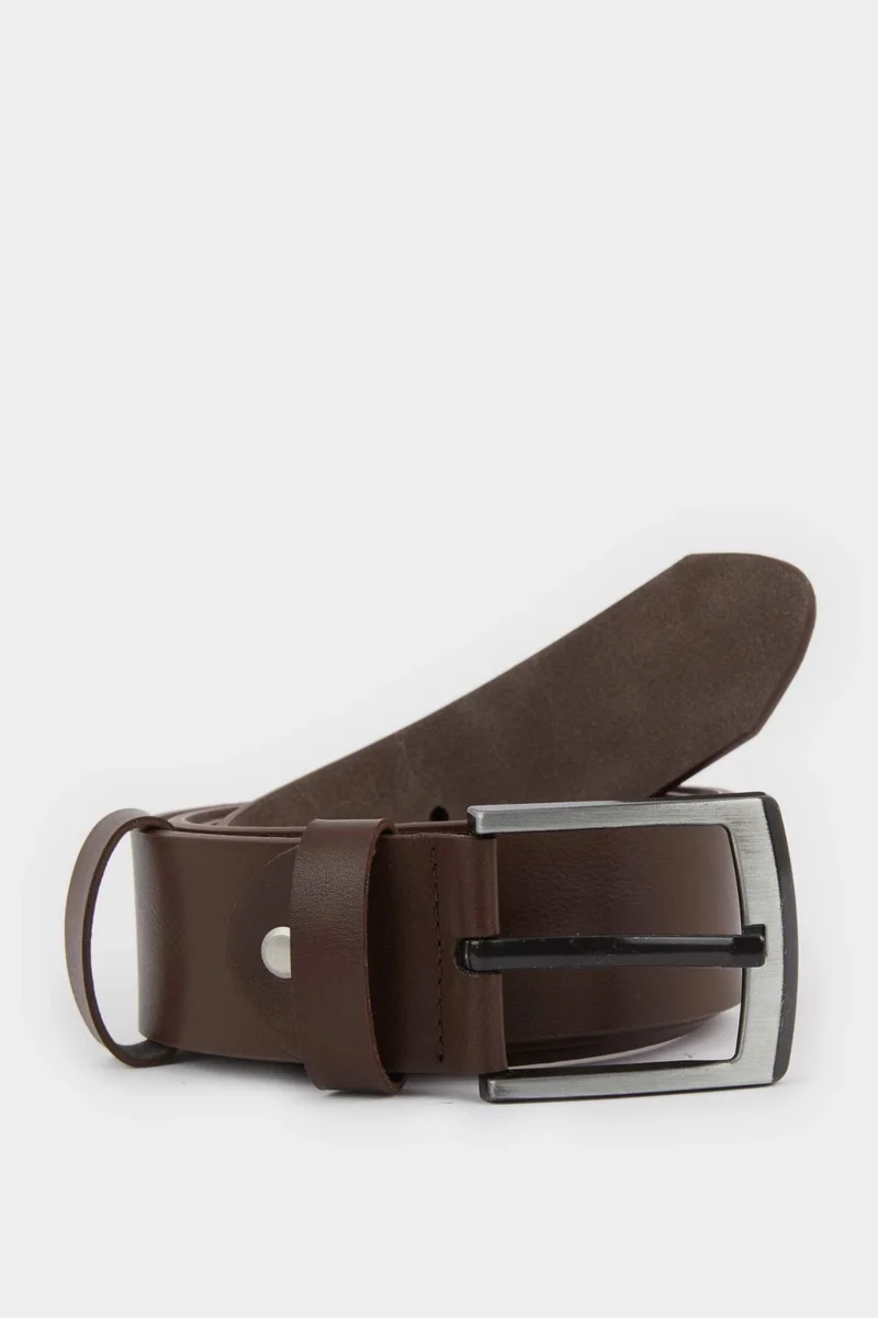 ديفاكتو Man Rectangle Clasp Faux Leather Jean Belt
