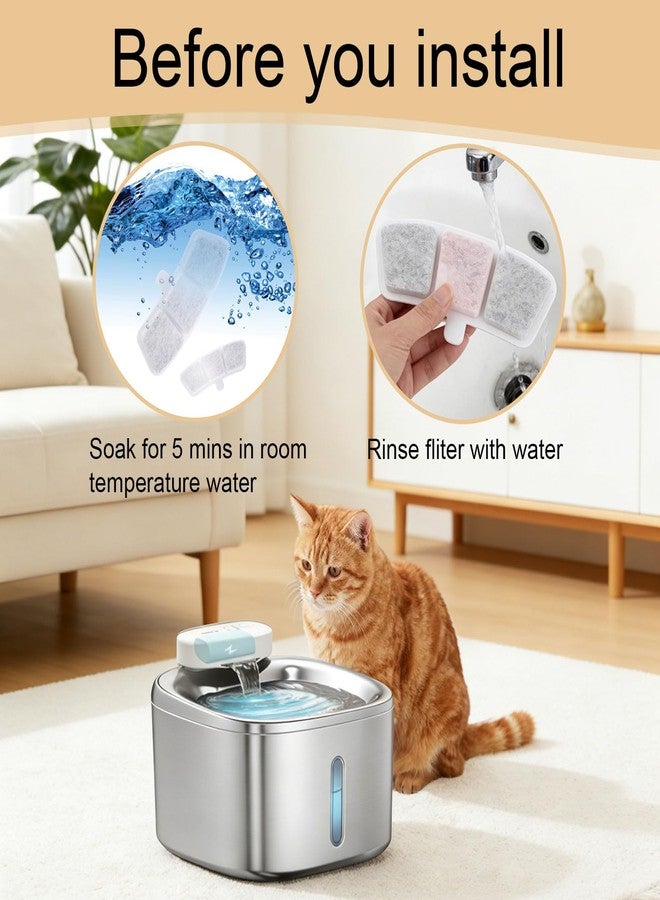 AnyEnjoy Cat Water Fountain Filter, 12 Pack Fountain Filter Replacement Compatible with Oneisall Cat Water Fountain PW04 3.5L/118oz - Image 3