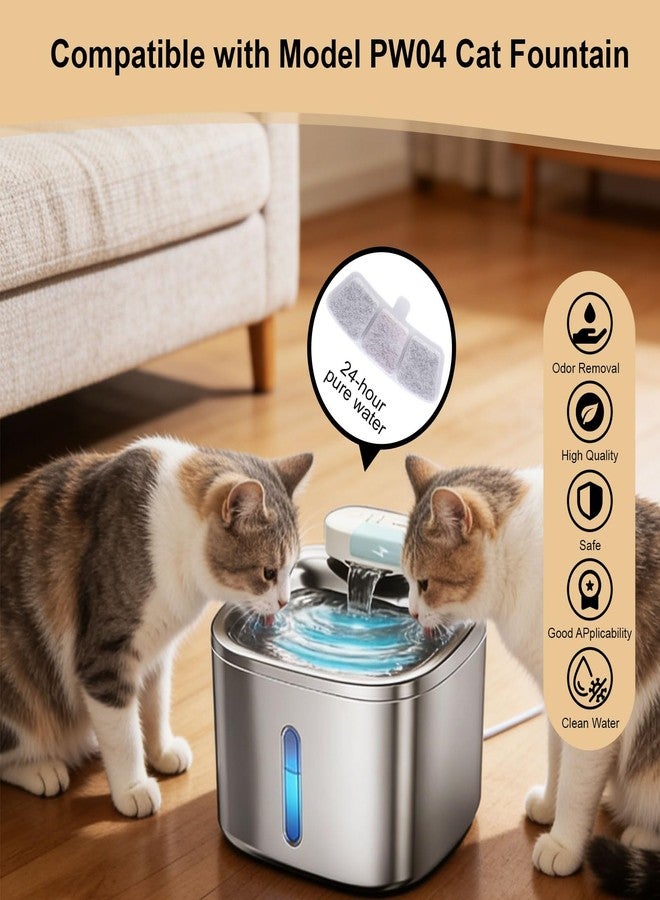 AnyEnjoy Cat Water Fountain Filter, 12 Pack Fountain Filter Replacement Compatible with Oneisall Cat Water Fountain PW04 3.5L/118oz - Image 2