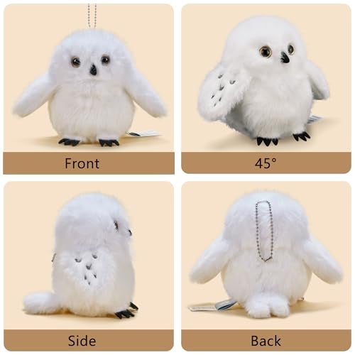 Niceup White Snowy Owl Stuffed Animals 6Pack 45in Wizard Party Favors Gift Birthday Decorations Small Bubo Scandiaca Plush Stuffy Keychains for Kids Backpack - Image 5