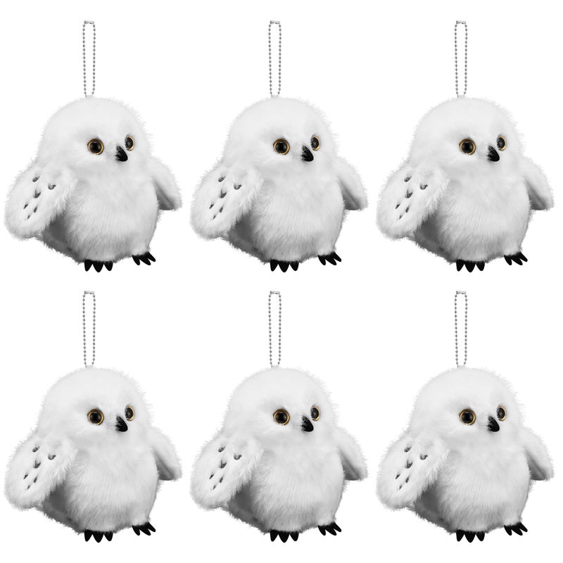 Niceup White Snowy Owl Stuffed Animals 6Pack 45in Wizard Party Favors Gift Birthday Decorations Small Bubo Scandiaca Plush Stuffy Keychains for Kids Backpack - Image 3