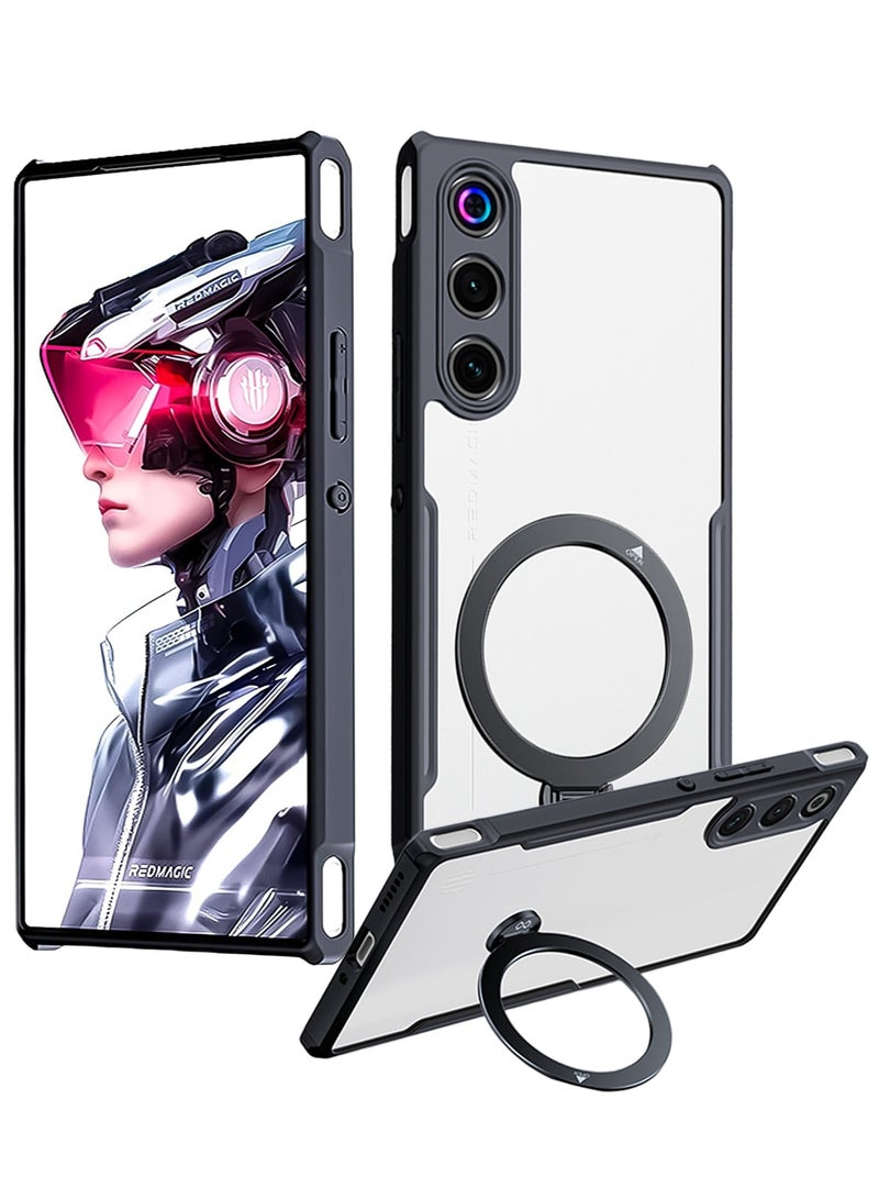 إكسوند غطاء لهاتف ZTE Nubia Red Magic 10 Air، بغطاء خلفي مقاوم للصدمات من TPU + PC، حامل مغناطيسي دوّار بزاوية 360 درجة، غطاء خلفي غير لامع شفاف مقاوم للاصفرار - Image 1