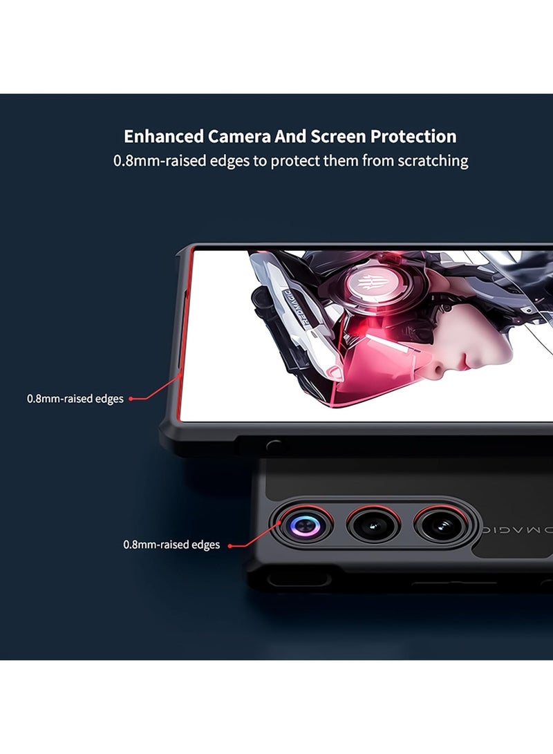 إكسوند غطاء لهاتف ZTE Nubia Red Magic 10 Air، بغطاء خلفي مقاوم للصدمات من TPU + PC، حامل مغناطيسي دوّار بزاوية 360 درجة، غطاء خلفي غير لامع شفاف مقاوم للاصفرار - Image 3