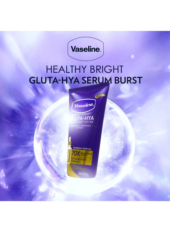 Vaseline Gluta-Hya Serum Burst Lotion Overnight Raiance Repair  - 200ml - Image 5