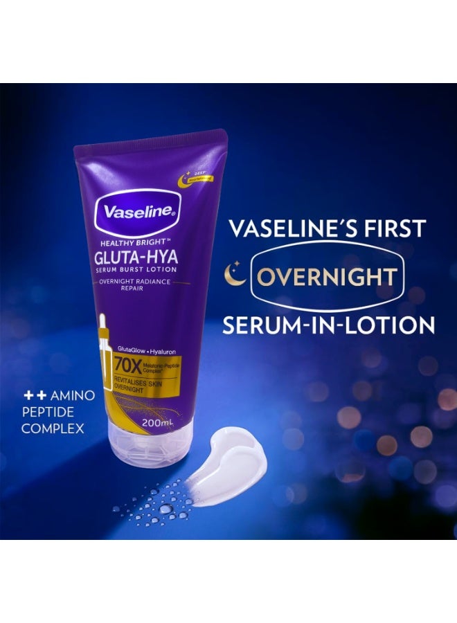 Vaseline Gluta-Hya Serum Burst Lotion Overnight Raiance Repair  - 200ml - Image 4
