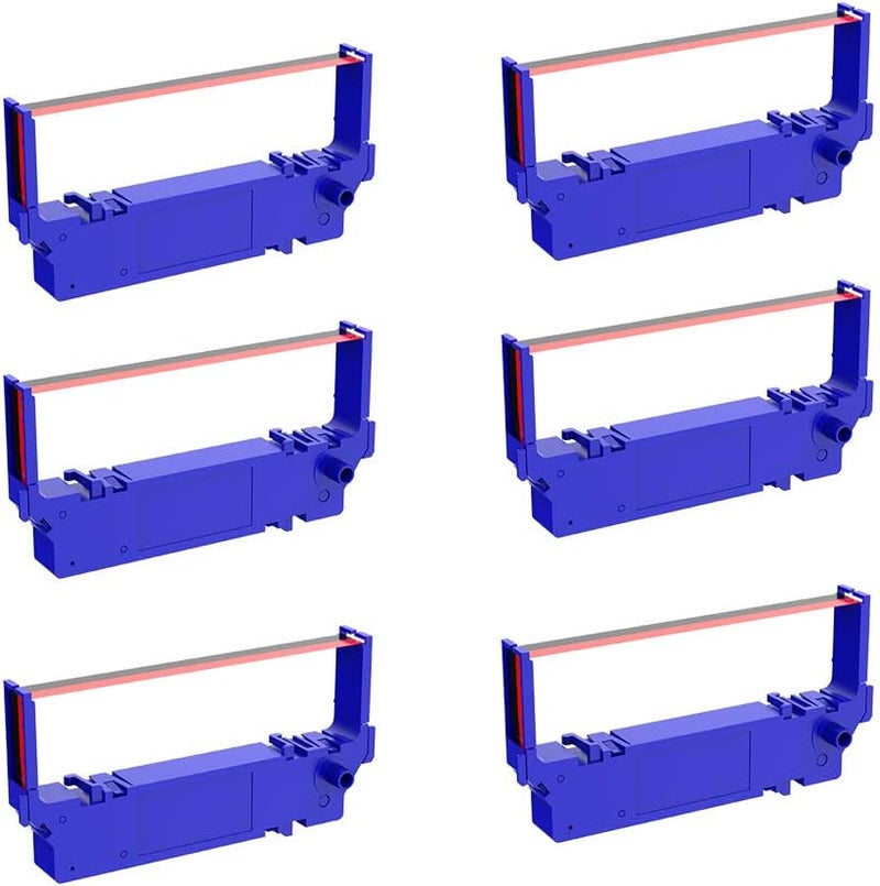 Bigger Compatible Ribbon Cartridge Replacement for Star rc700 Ink Ribbon (6-Pack) - Black and Red Ink, Various Occasions, Premium Features, 100% Compatible with Star SP700 712 712R 742 742R - Image 1