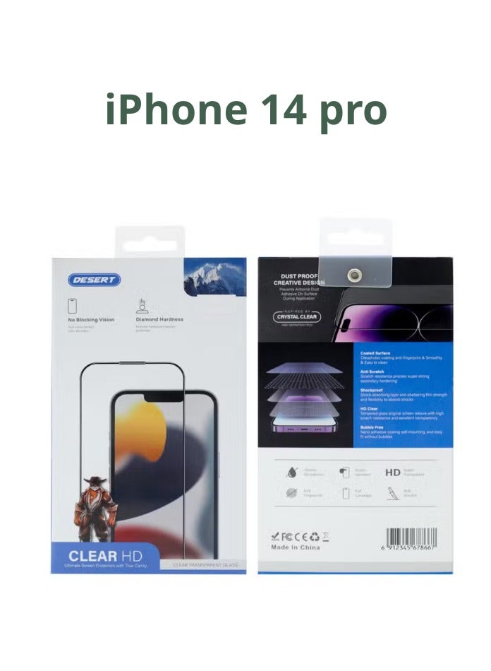 Desert Clear Screen Protector for iPhone 14 PRO , Desert Diamond Hardness - Image 4