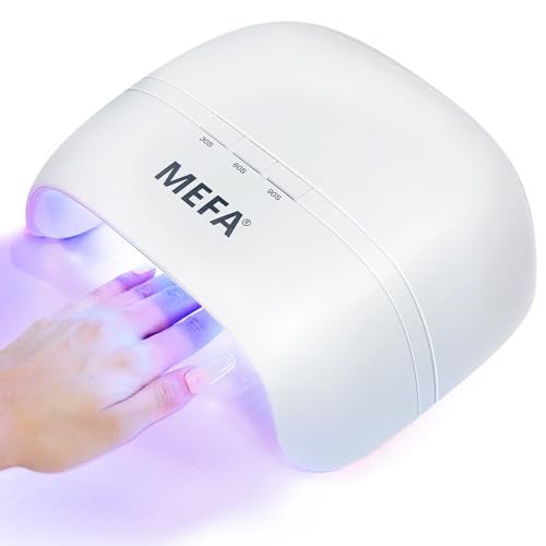 MEFA Portable U V Nail Lamp U V Light for Gel Nail with 3 Timers 72W Dryer for Gel Nail Polish Fast Curing 21pcs Lamp Beads LED Professional UV Light for Home Salon Nail Art Tools