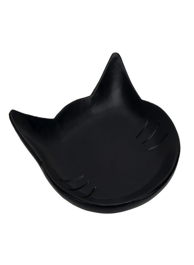 SOFFEE DESIGN Light Resin Jewelry Tray Black Cat Head Shape Storage for Ring/Earring/Necklace/Trinket Dish, Suitable for Entryway/Side Cabinet/Bedside Table/Washstand/Dressing Table - Image 1