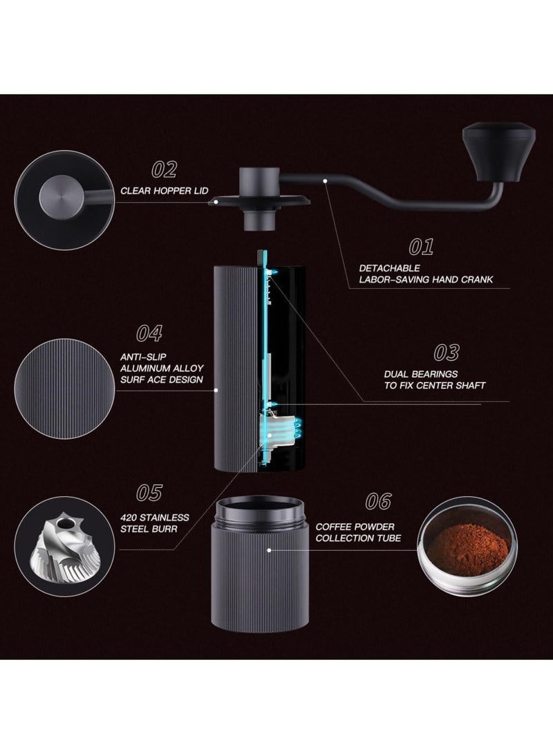 TIMEMORE Manual Coffee Grinder Capacity 25g with CNC Stainless Steel Conical Burr Internal Adjustable Setting Double Bearing Positioning French Press Coffee for Hand Grinder Gift - Image 5