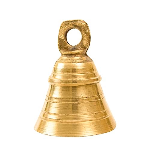 Spillbox Traditional Brass Bell/Ghanti for Pooja/Bell for Mandir|Small Temple Bell for Aarti, Puja, Meditation | Spiritual Use| Worship for Temple Home Decorative Brass Pooja Room Bells (8) - Image 5