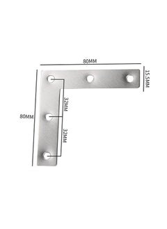 Generic 10 Pcs Flat Corner Brace L Type Shelf Bracket Heavy Duty Stainless Steel Shelf Supports Decorative Joint Angle Bracket with Screws for Shelves Furniture Cabinet Tables Chairs Corner and Shelves Silver  - Image 5