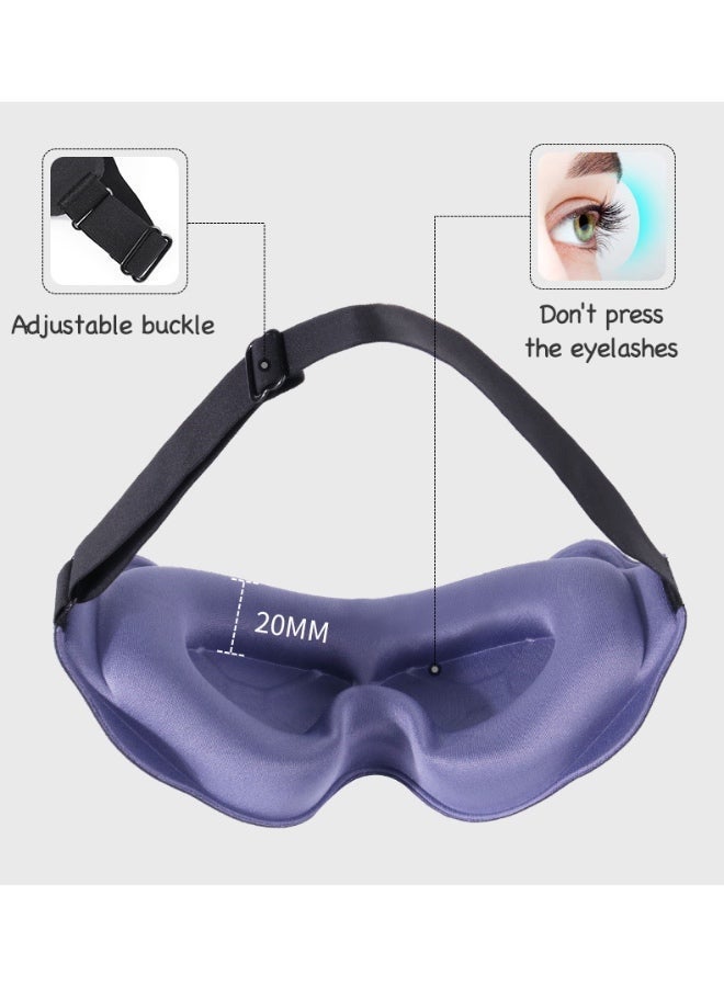 Sleep Mask, 3D Eye Mask for Sleeping, Women Men Side Sleeper, No Eye Pressure 100% Blocking Light Sleeping Mask with Adjustable Strap Blindfold Yoga, Traveling, Nap, Purple - Image 2