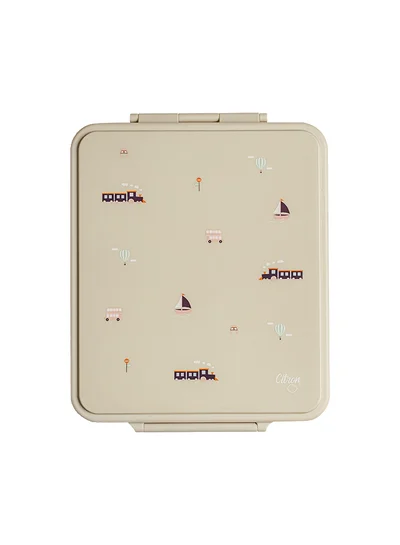 Citron Grand Lunchbox With 4 Compartments For Kids - Includes 1 Thermos Food Jar, Leak Proof And Bpa Free Lunch Box For Kids - Vehicles