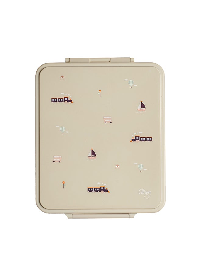 Citron Grand Lunchbox With 4 Compartments For Kids - Includes 1 Thermos Food Jar, Leak Proof And Bpa Free Lunch Box For Kids - Vehicles  - Image 1
