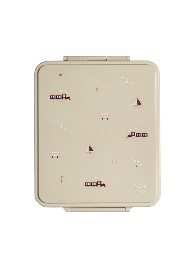 Citron Grand Lunchbox With 4 Compartments For Kids - Includes 1 Thermos Food Jar, Leak Proof And Bpa Free Lunch Box For Kids - Vehicles