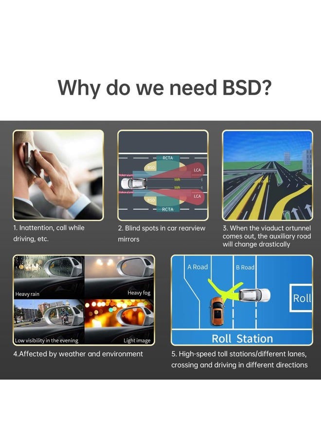 BY-J Blind Spot Monitoring System, 24GHz Millimeter Wave Radar Universal Car Blind Spot Detection System, Reversing Radar Parking System, BSD BSM BSA Blind Spot Detectors Sensor For Lane Change Assist - Image 2