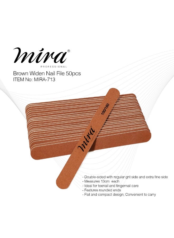 ميرا مبرد أظافر خشبي احترافي مستقيم، 50 قطعة ميرا 713 - Image 4